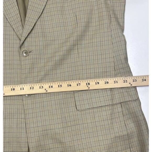 Bert Pulitzer Silk Wool Jacket Beige Multicolor Houndstooth Blazer Men’s Sz 46L - Picture 12 of 14